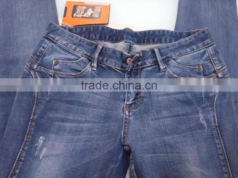 GZY cotton+spandex cheap price ladies jeans top design wholesale
