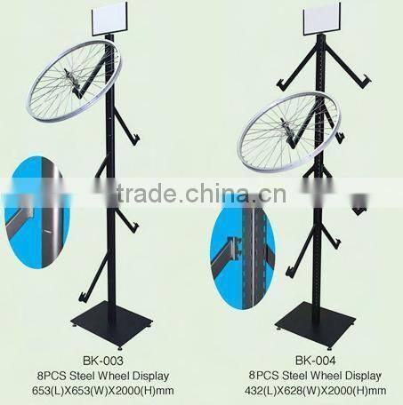 steel bicycle column tire rack containing eight hand wheel stand