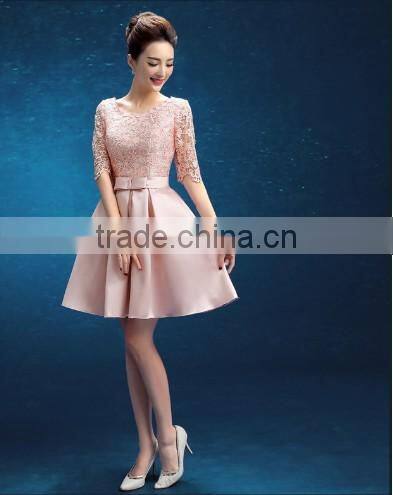 pink prom short maid of honor woman one-piece dress