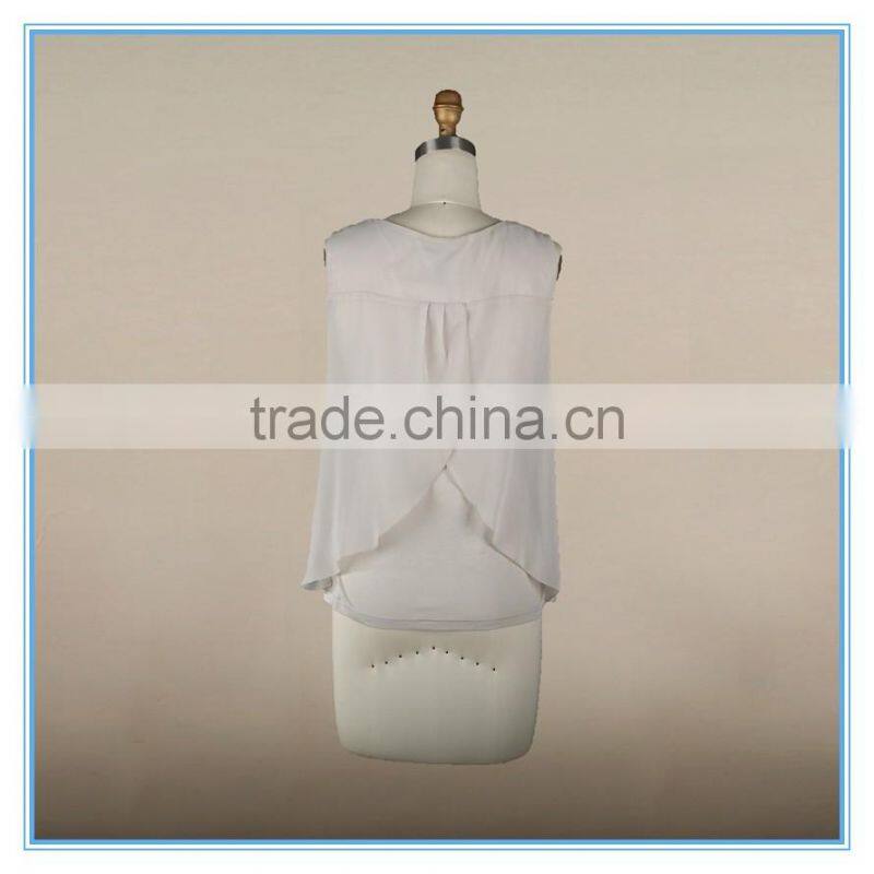 2016 Newest Women Top Clothing Sleeveless Chiffon Bead For Saree Blouse