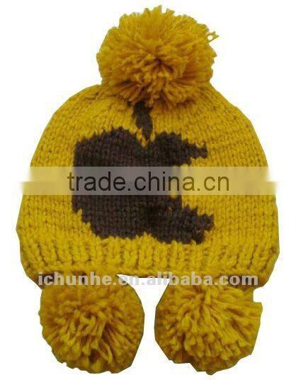 lovely & fashion knitted cute hats with handmade flower