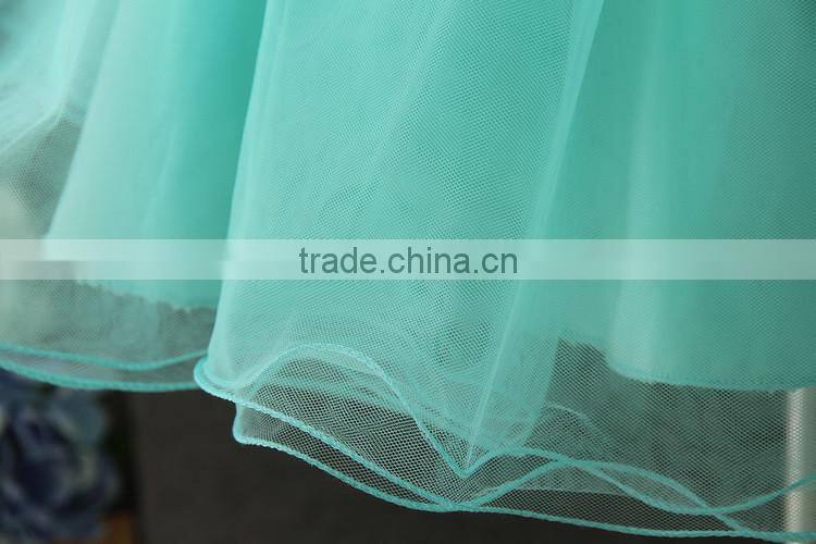 2017 Indian girls without dress pictures summer green Flower Puffy party dress Turkey girls shining Performance dance dresses