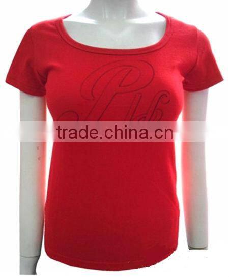 fashion white lady t-shirts with custom logo print