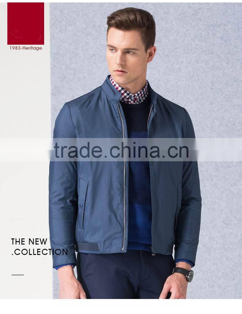 Men Stand Collar Polyester Ripstop Casual Business Jacket