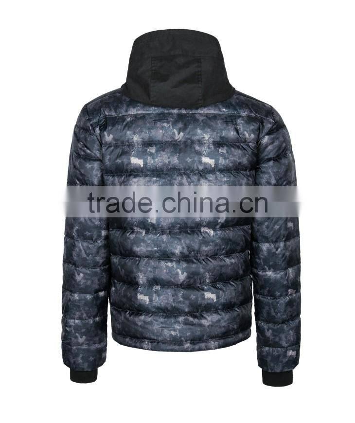 New Design Regular Fit Men's Camo-print Padding Quilting Jacket With Hood