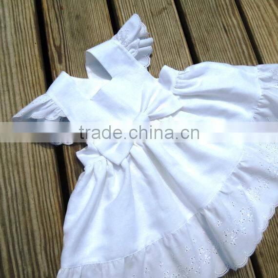 Vintage Round Collar Floral Girl Dress Handmade Baby Girls Dresses Frock