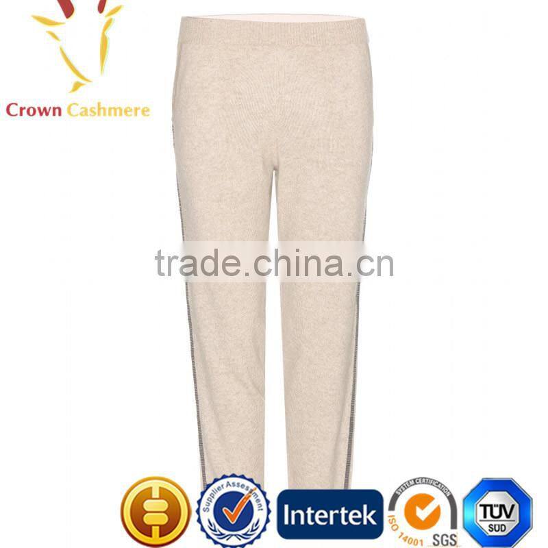 Ladies Casual Knitted 100% Cashmere Pants