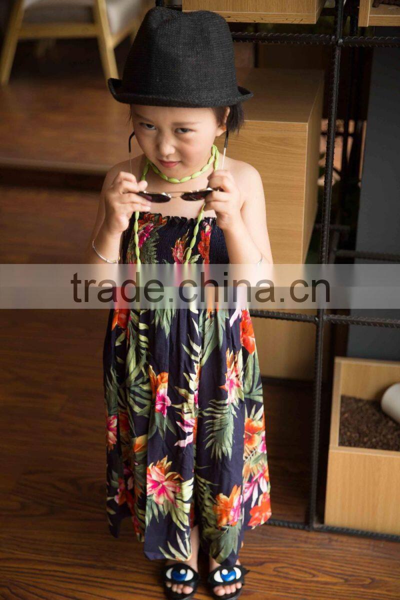 COOL KID ZONE 2016 rayon flower soft baby dress off shoulrder fashion girl baby dress
