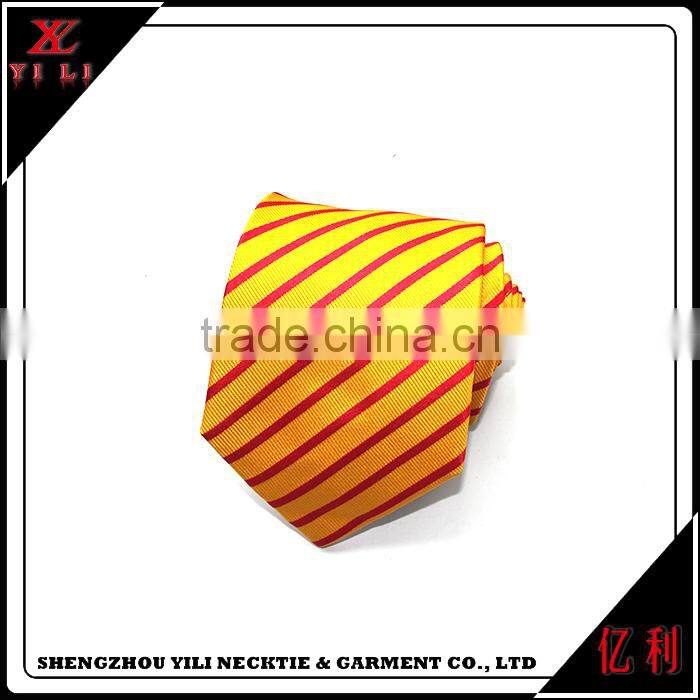 High quality brand men white other colored striped yellow silk tie