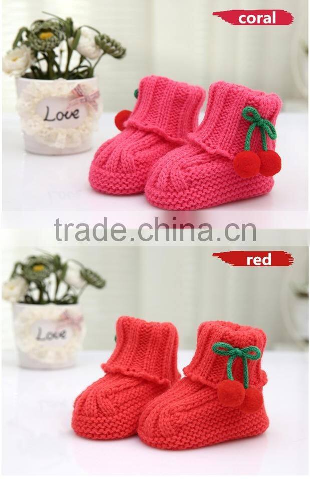 Baby infant girls cute crochet knitted crib shoes