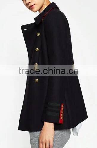 Runwaylover EY1014C Europe Style 2016 Women Fashion Double Breasted Wool Trench Coats