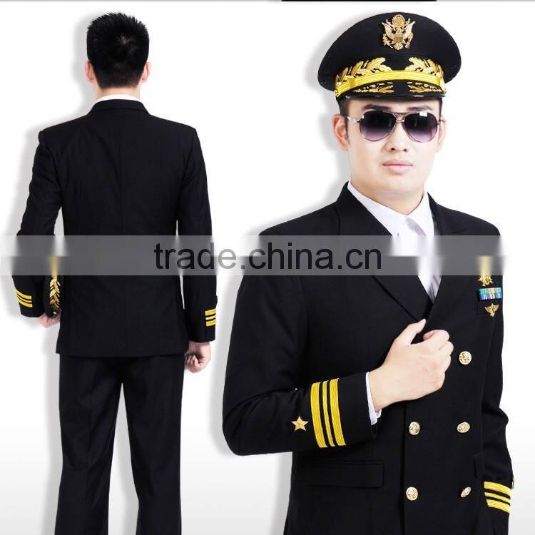 China OEM Suppliers Airport Work Men Pilot Uniforme Airline Uniform