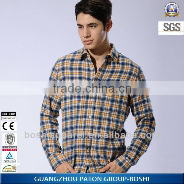 Custom Logo polyester cotton flannel shirt