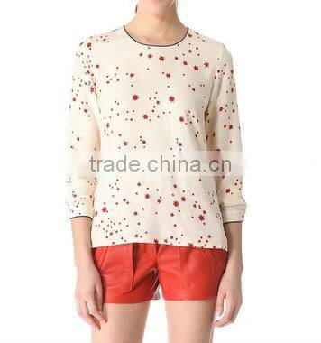 womens good quality star print chiffon tops
