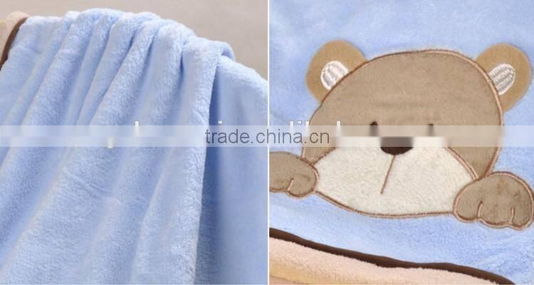 Wholesale Cartoon embroidered baby thick fleece blanket