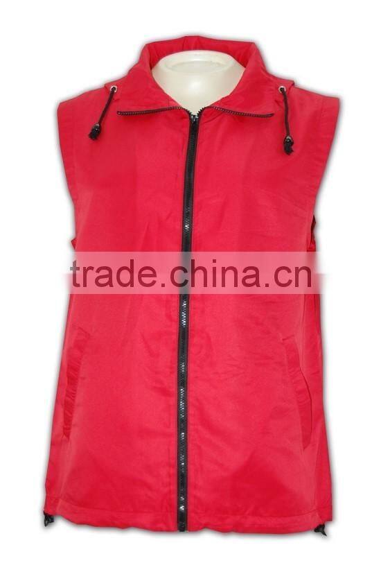 China manufactory high quality custom made sublimation plain nylon hooded vest