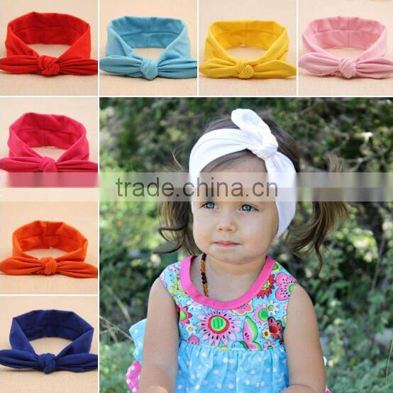 solid color bow style cotton kids headband, kids cotton fabric headband