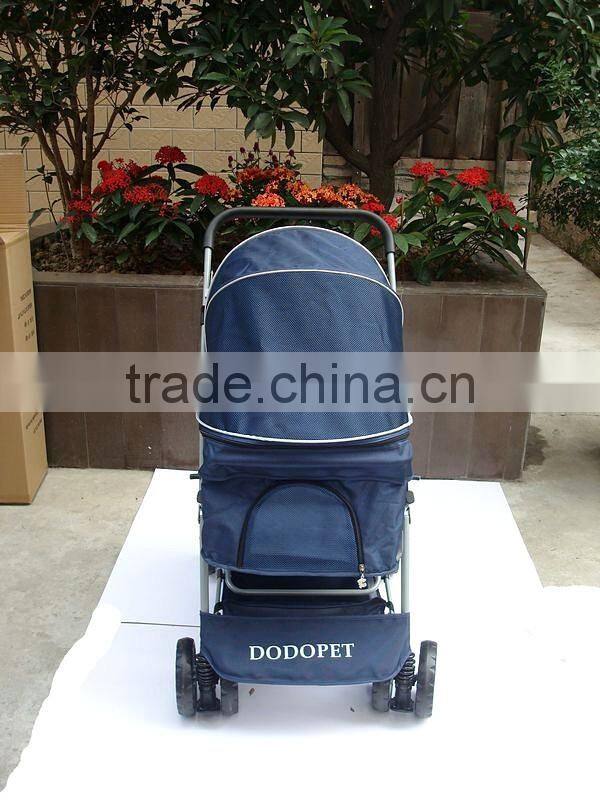 Factory direct shock absorbers two-way aluminum pet pet trolley four-wheel folding washable dog carts spot