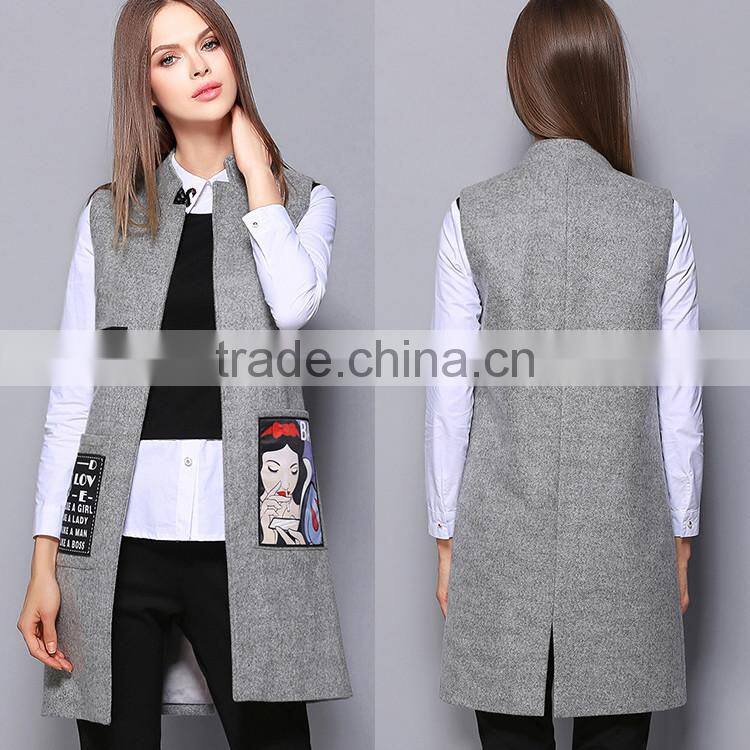 2017 latest designs lady casual women vest winter for wholesale