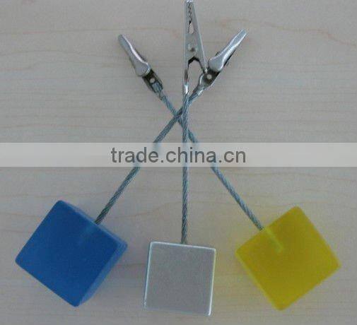 Plastic cube memo clip/Name card holder