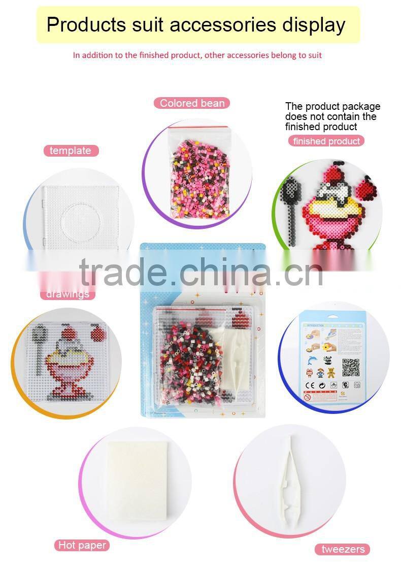 Diyfashion Educational craft 5mm mini hama perler beads set with pegboard iron paper and twezzer fuse beads toys for kids 18027