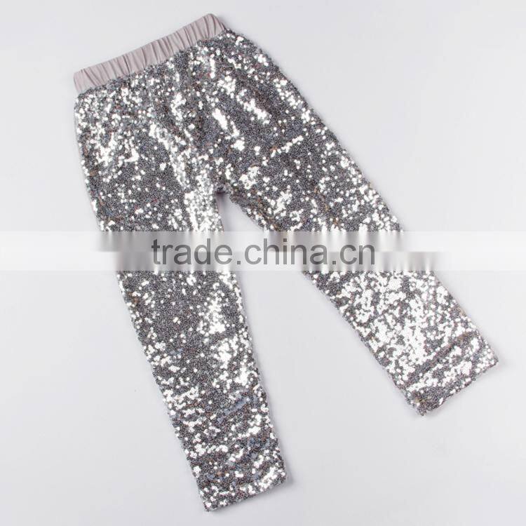 Boutique shiny navy sequin toddler kids tights , new pants design for girl M5070604