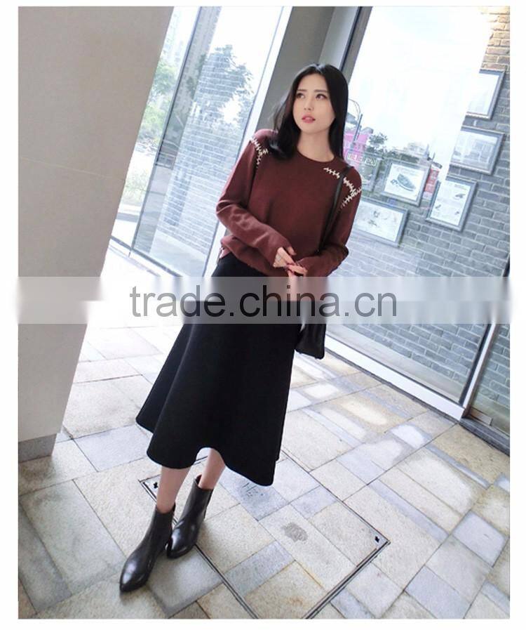 Custom Autumn Skirts Casual Women Long Woolen A-line Skirts,Fashion Thick Winter Woolen Long Skirts For Women
