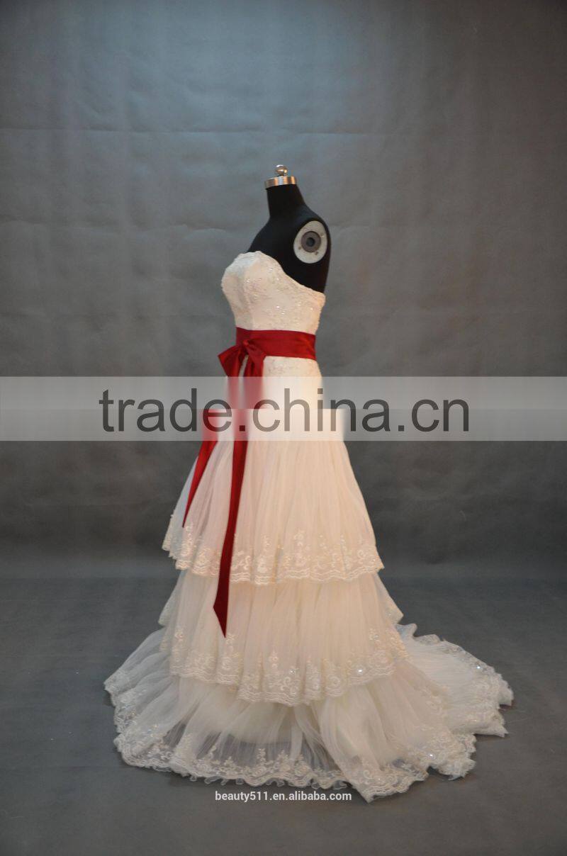IN STOCK Off-The-Shoulder Ball gown lace wedding dress Flared skirt bridal gown SW08