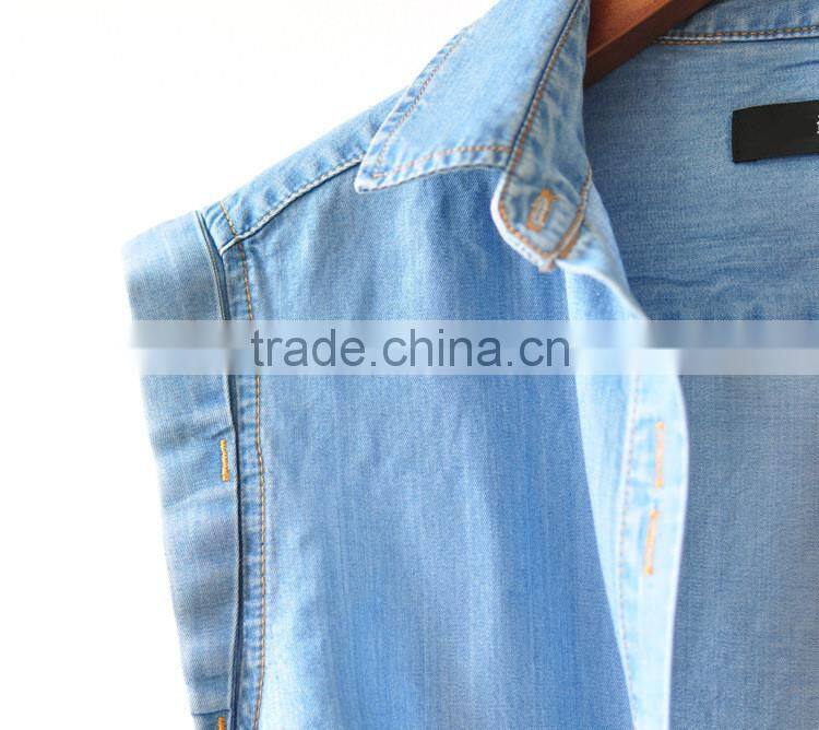 Womens 100% Cotton sleeveless Soild Oxford Blouse