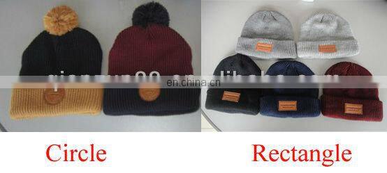 Custom Rib Knit Beanie Acrylic Winter Beanies With Ball