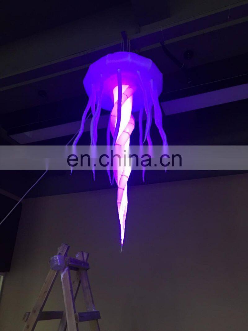 Purple inflatable jellyfish scaleph LED light, decoration for trade show
