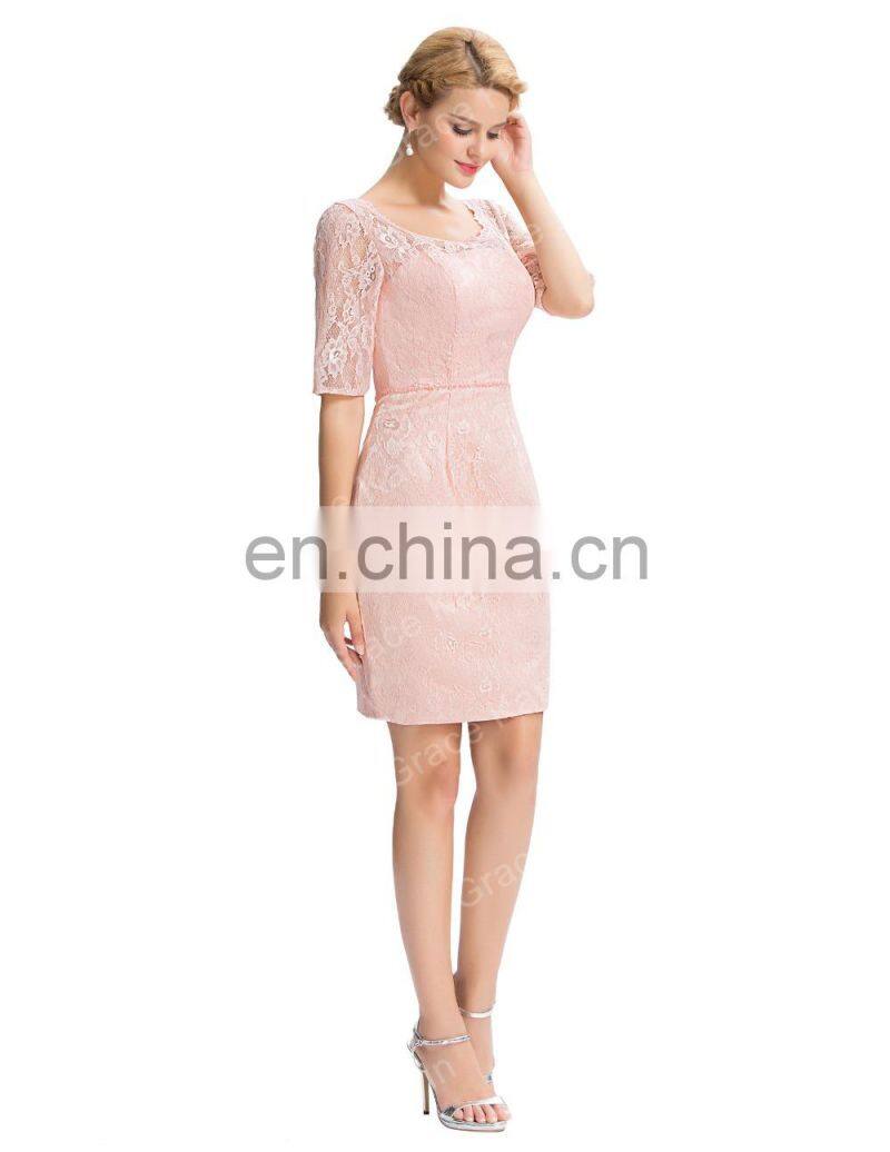 Grace Karin 2016 Formal Occasion Elegant Half Sleeve Lace Mother Of The Bride Dress +Free Jacket GK000055-1