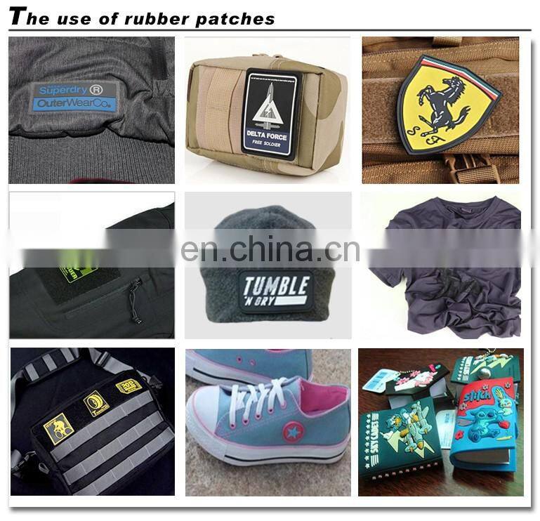 Custom 3d rubber patch logo for brand garment
