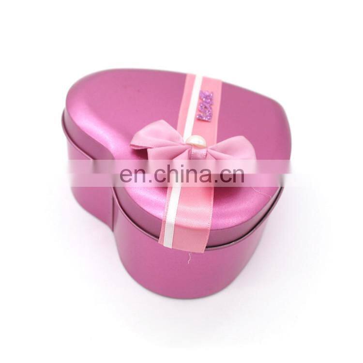 Heart shape gift metal tin candy container