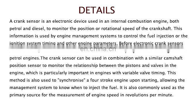 90919-A5004 Crankshaft Position Sensor for Toyota For Lexus Corolla RAV4 Camry CT200h ES300h