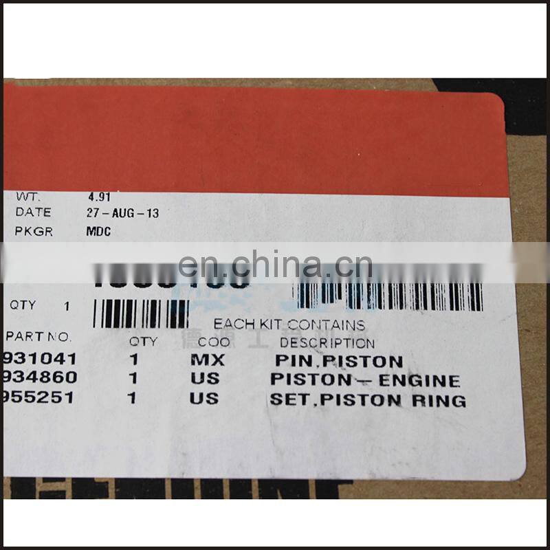 6D107 QSB6.7 Piston Kit 4955160 4934860 6754-31-2110 3975868 4931888 5336107 4376353 Ring 4955251 Pin 4931041 Retainer 3920691
