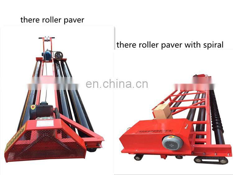 concrete road paver machine showing the first auger blade roller laying machine