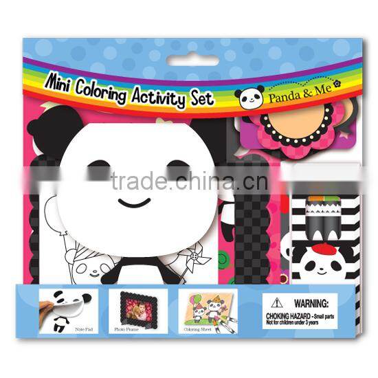 Kids Gift Stationery Photo frame Crayon Sticker Note pad Kitty Cat Animals Mini Coloring Activity kit Drawing set