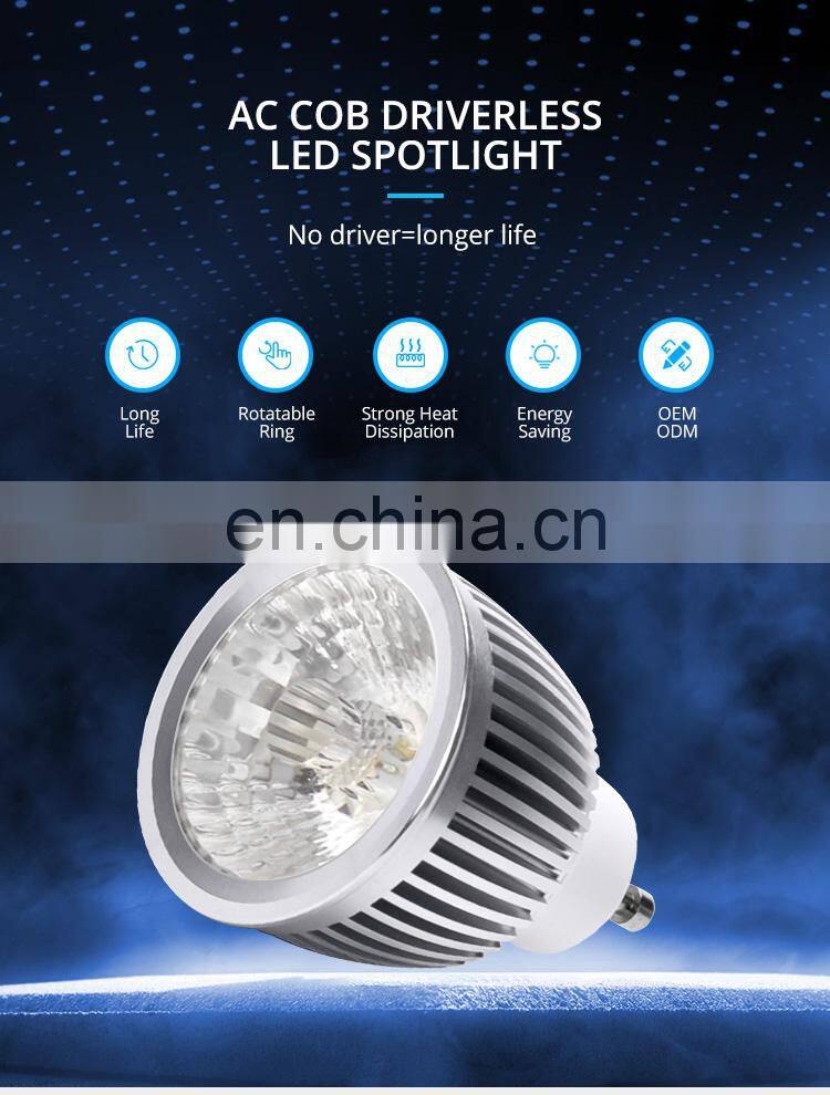 wholesales high energy efficiency led COB chip source GU10 LED spotlight
