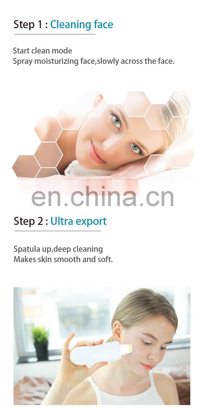 Trending Products 2019 New Arrivals Ultrasonic Pore Face Cleaner Spatula For Skin Care