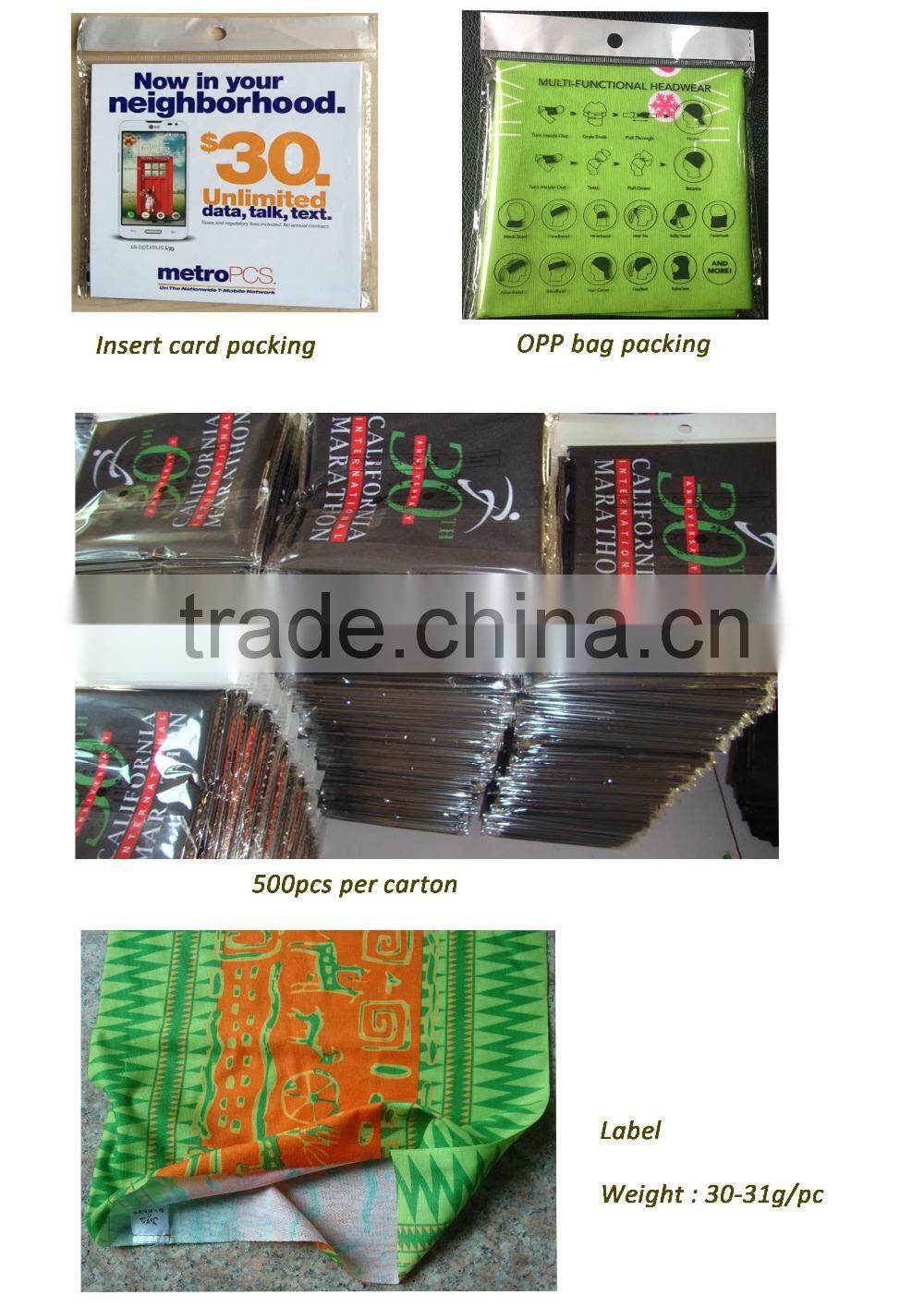 Thicker Fabric polyester 35g/pc multifunctional Tube Bandana