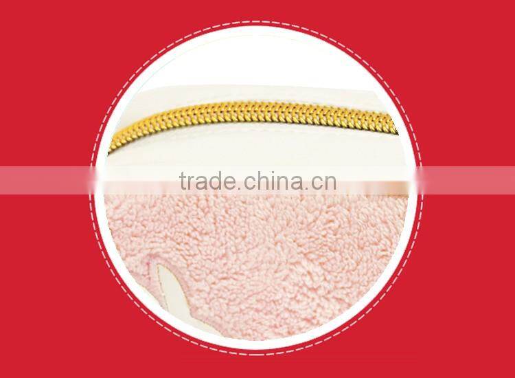 Alibaba rabbit shape rose red plush ladies fashion travel cosmetic bag