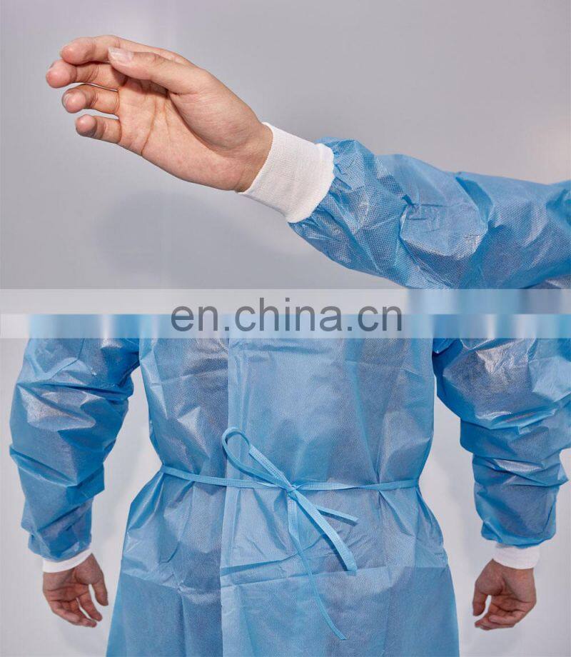 AAMI Level 2 PE Coating Surgical Gown Dental Medical Disposable Non-woven Isolation Gown