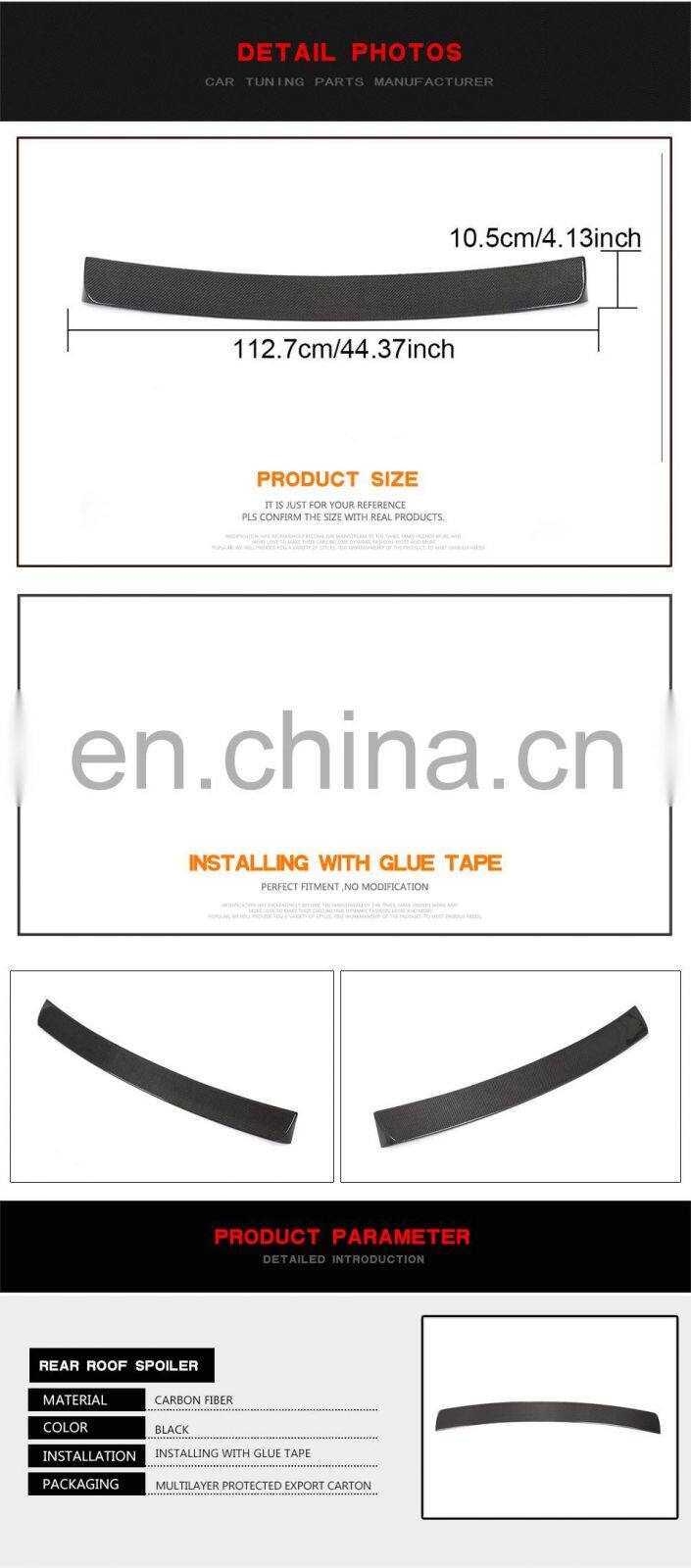 Carbon Fibre M6 Roof Spoiler for BMW F06 F12 M6 640i 650i Gran Coupe 4Dr 12-17