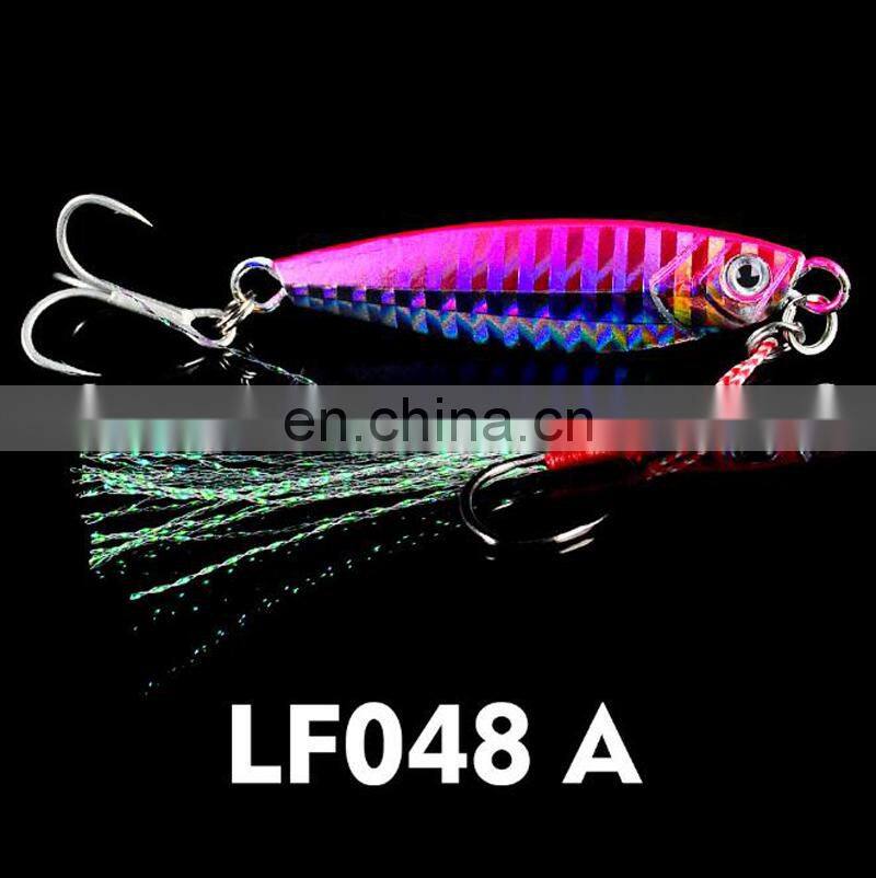 Amazon 7/10/15/20/30g Fetaher Treble Hooks Colorful In Stock Lead Jig Hook slow jigging lure