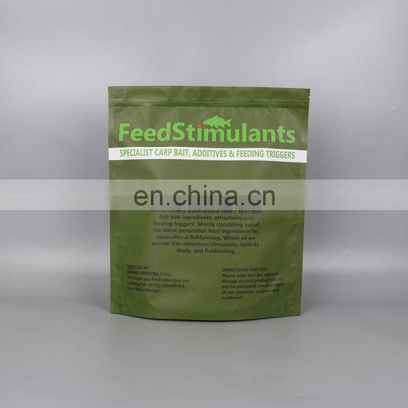 China gold supplier printed stand up dog food packaging mylar bags custom window with resealable zipper