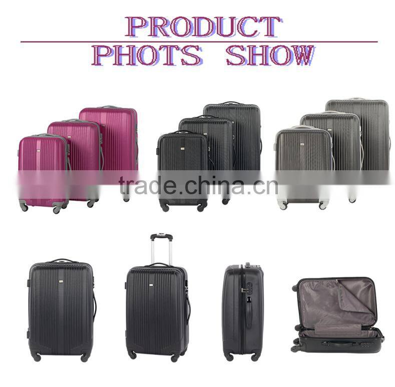 Customize travel hardside abs luggage trolley set in usa,euro,turkey market