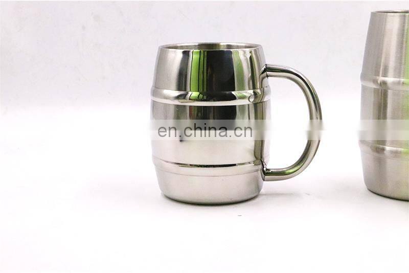 2019 new product double wall reusable stainless steel beer cup with handgrip