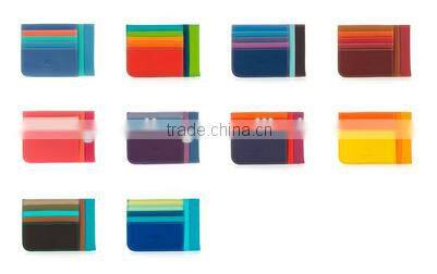 simply designed and utterly practical colorful genuine leather compact pocket wallet ID business name card holder