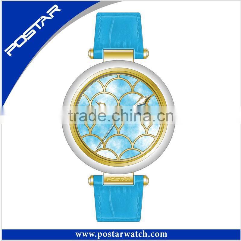 Special Design Wave Flower Colorized Watch For Ladies
